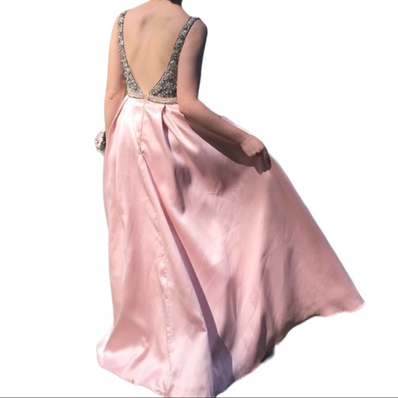 BHLDN Triest 4 & 12 Pink Embellished Wedding / Prom Formal Ball Gown - Picture 2 of 9